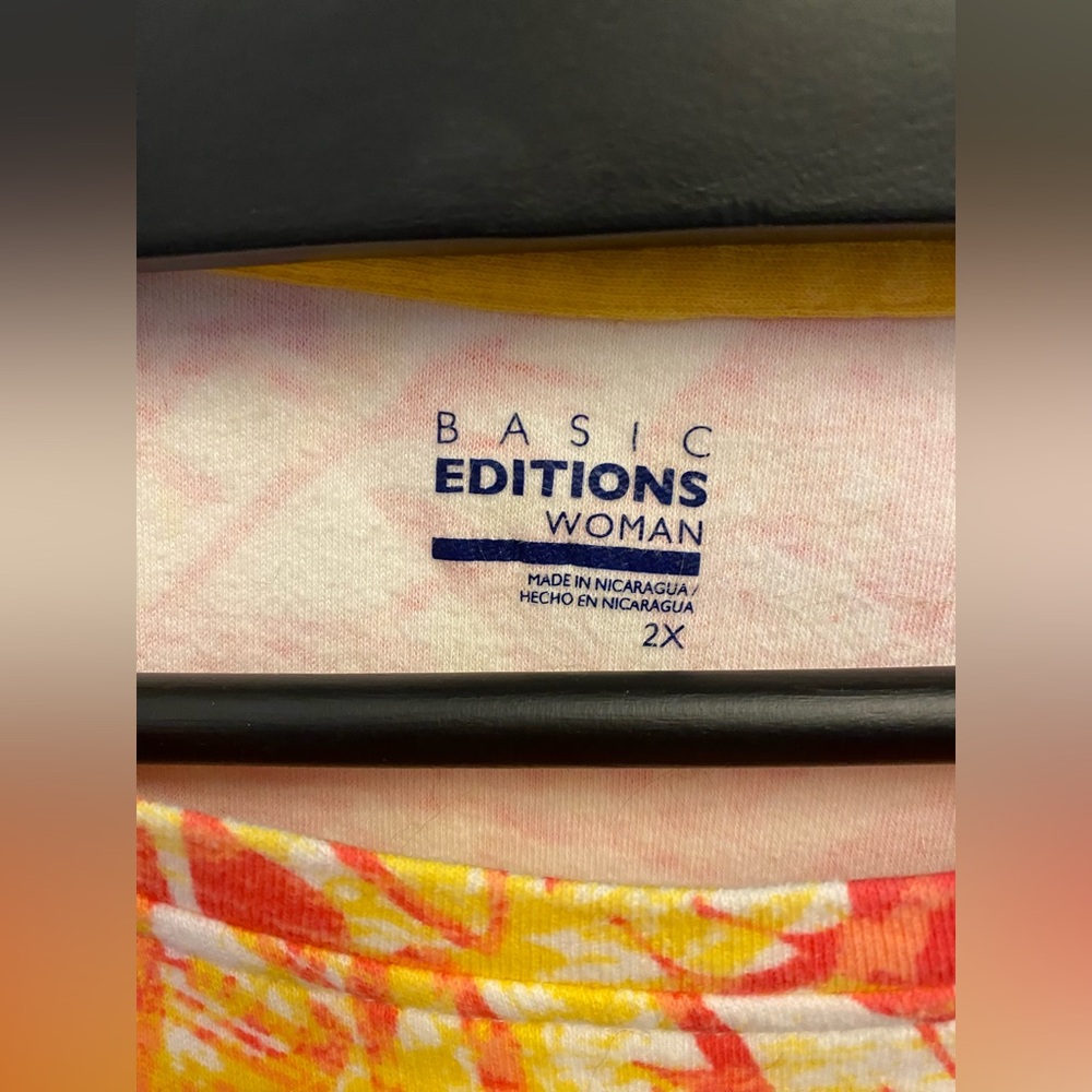 Basic Editions Yellow/Orange/Red Leaf Print Women… - image 2